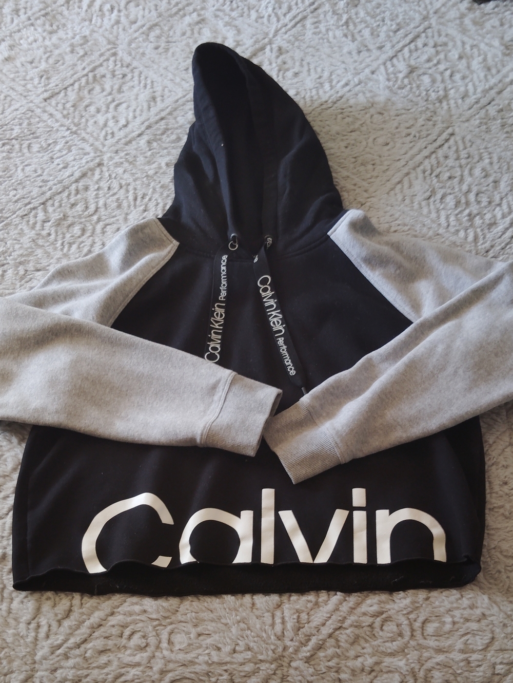 Calvin Klein Black & Light Gray Kids Hoodie Jacket